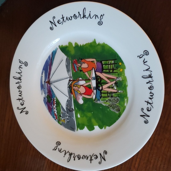 "Networking" Decor 7 1/2" Plate- 2002 Anne Ormsby- Ormsby by House of Prill - Picture 1 of 4